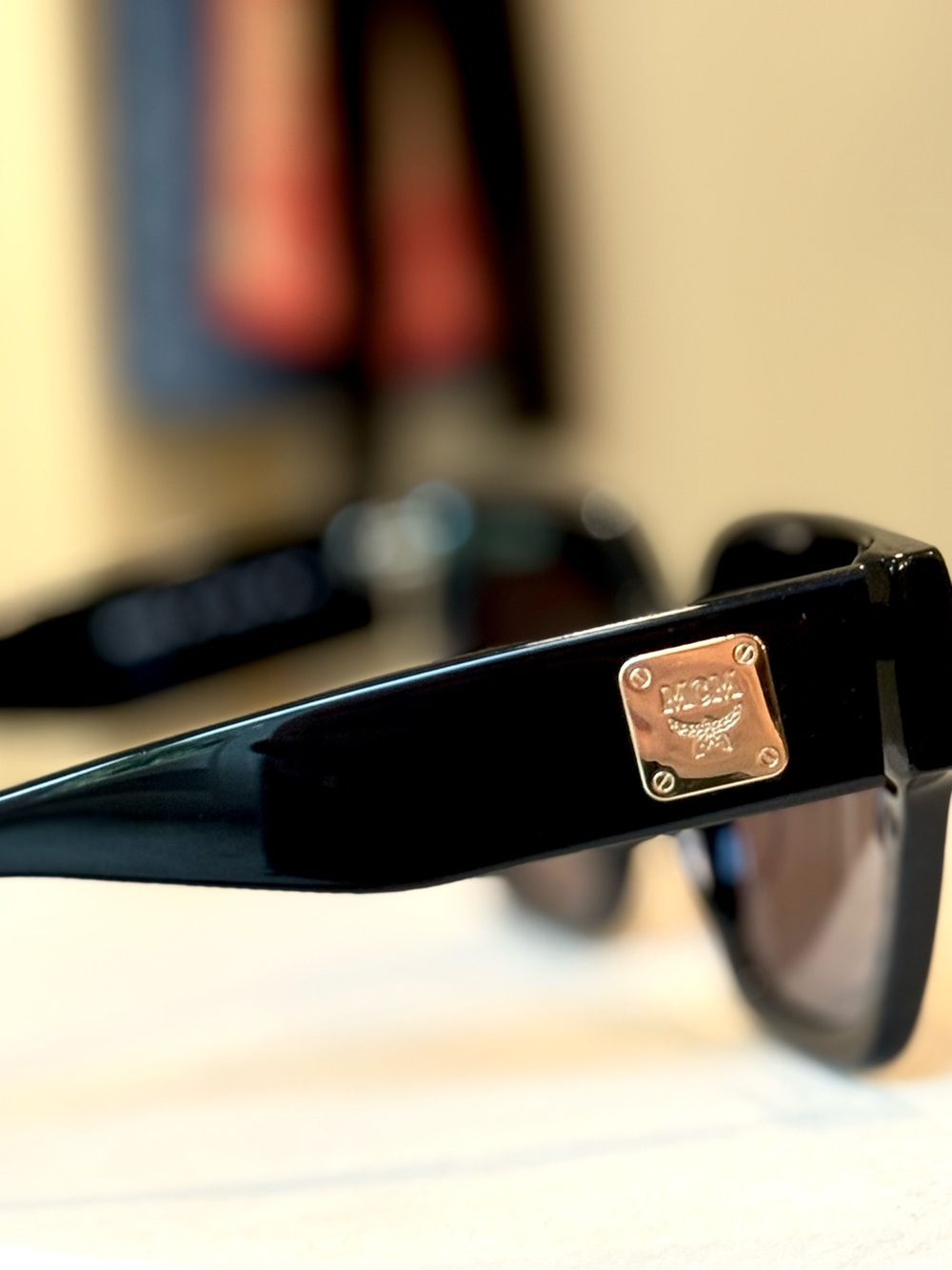 MCM Black Frame Grey Lens Oversized Square Sunglasses